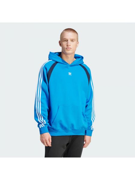 Bluza z kapturem oversize Adidas niebieska