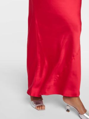 Satenska dolga obleka Norma Kamali rdeča