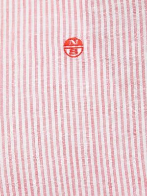 Pernata lanena košulja s gumbima North Sails ružičasta
