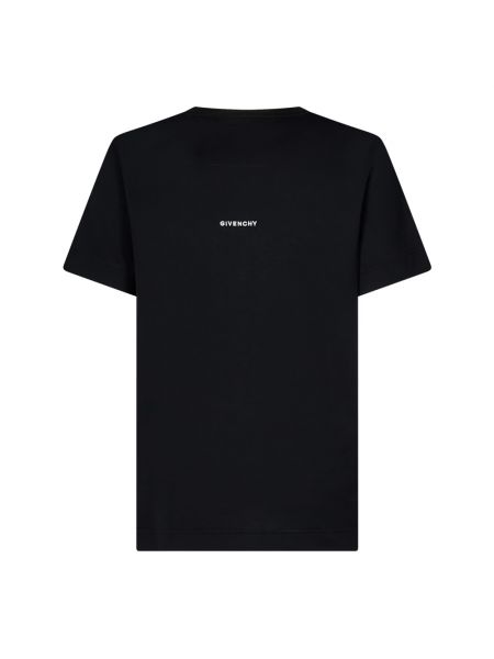 Haftowana koszulka slim fit bawełniana Givenchy czarna