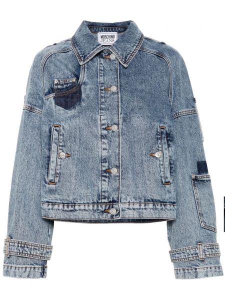 Knappen op denimjakke Moschino Jeans blå