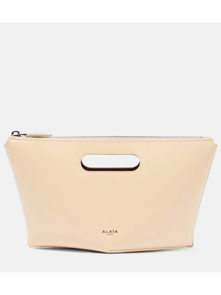 Læder mini taske Alaia beige