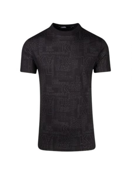Koszulka skórzana Karl Lagerfeld czarna