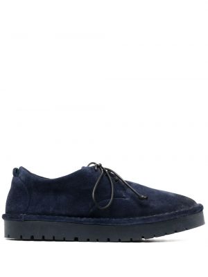 Pantofi oxford cu șireturi din piele de căprioară din dantelă Marsell albastru