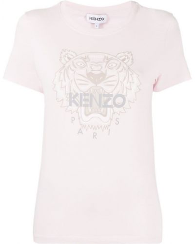 Tigrované tričko s potlačou Kenzo ružová