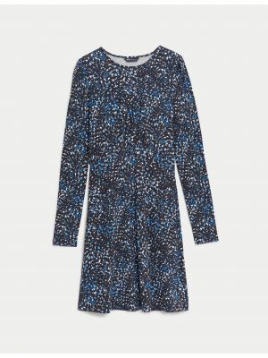 Mini šaty s kulatým výstřihem Marks & Spencer modré