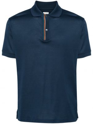 Dryžuotas medvilninis polo marškinėliai Paul Smith mėlyna