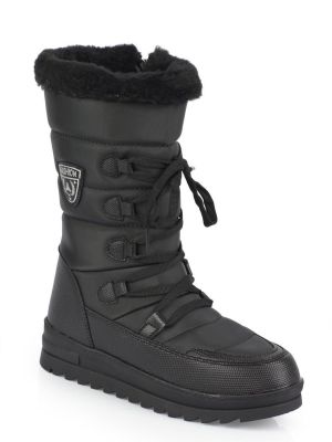 Čizme za snijeg s vezicama s krznom s patentnim zatvaračem Capone Outfitters