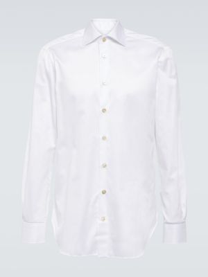 Camicia di cotone Kiton bianco