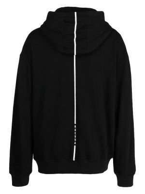 Kokvilnas kapučdžemperis ar radzēm Haculla melns