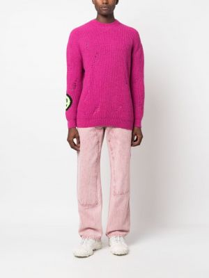 Sweter z przetarciami Barrow różowy