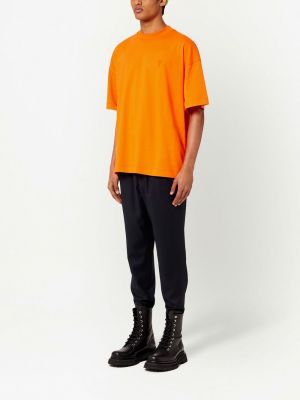 T-shirt oversize de motif coeur Ami Paris orange