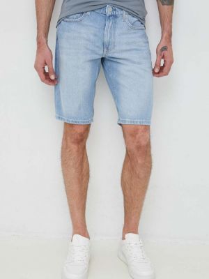 Pamučne kratke traper hlače Calvin Klein Jeans plava