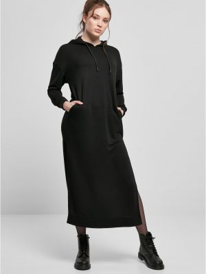 Dlouhé šaty s kapucňou modalové Uc Ladies čierna