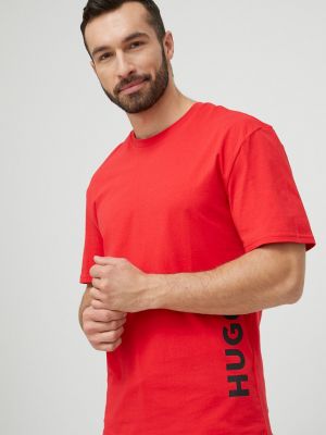 Тениска с дълъг ръкав с принт Hugo червено