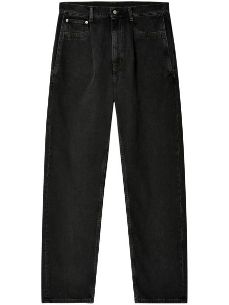 Plisované straight fit džíny Hed Mayner černé