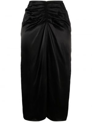 Viskózové saténové midi sukně Lanvin - černá