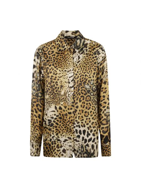 Bluse mit leopardenmuster Roberto Cavalli beige