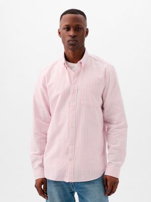 Camisa a rayas manga larga Gap rosa