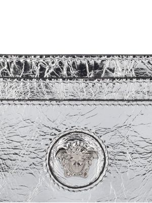 Usnjena denarnica Versace srebrna