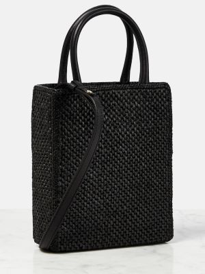 Usnjena nakupovalna torba Loewe črna