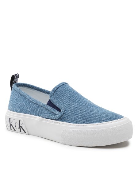 Ниски обувки Calvin Klein Jeans синьо