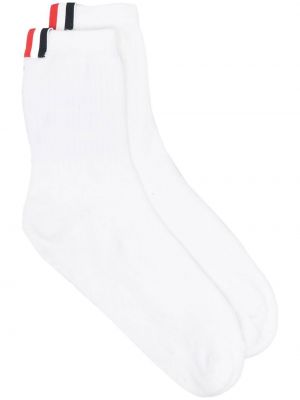 Pruhované ponožky Thom Browne biela