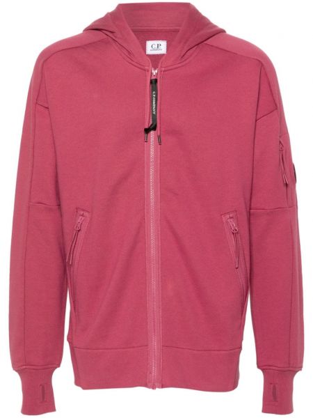 Pamučna hoodie s kapuljačom C.p. Company ružičasta