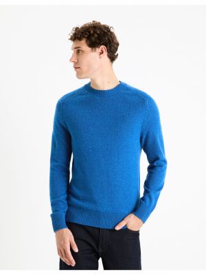 Vlnený sveter Celio modrá
