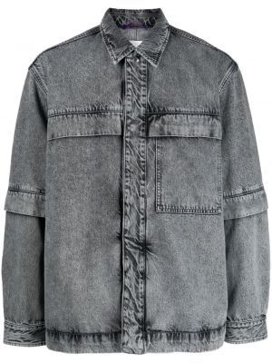 Bavlněná džínová bunda Oamc šedá