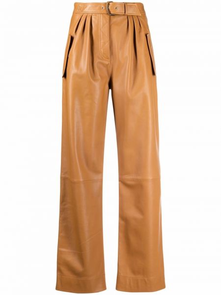 Pantalones de cintura alta Alberta Ferretti marrón