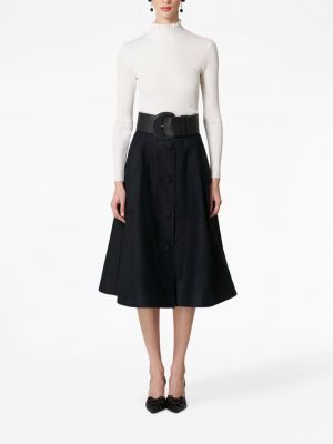 Midi sukně s knoflíky Carolina Herrera černé