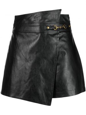 Asymmetrisk skinn shorts B+ab svart