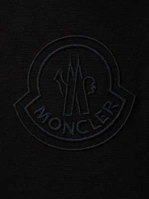 Памучни панталон бродирани Moncler черно