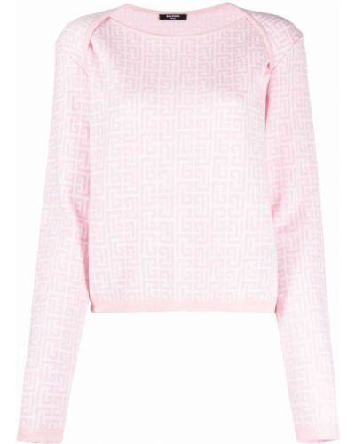 Jersey de tela jersey de tejido jacquard Balmain rosa