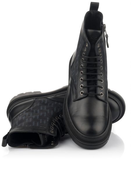 Krajkové kotníkové boty Karl Lagerfeld černé