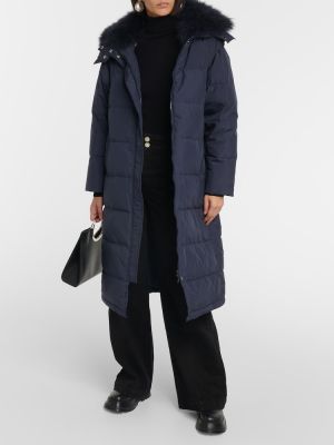 Péřový kabát Yves Salomon modrý