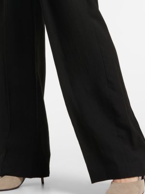 Pantaloni cu talie înaltă cu croială lejeră Brunello Cucinelli negru