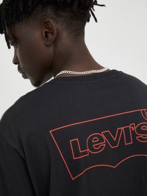 Levi's pamut póló fekete, nyomott mintás Levi's®