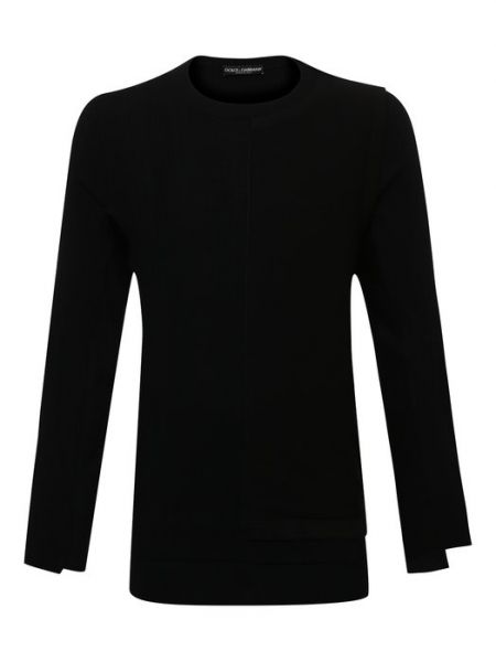 Шелковый шерстяной свитер Dolce & Gabbana черный