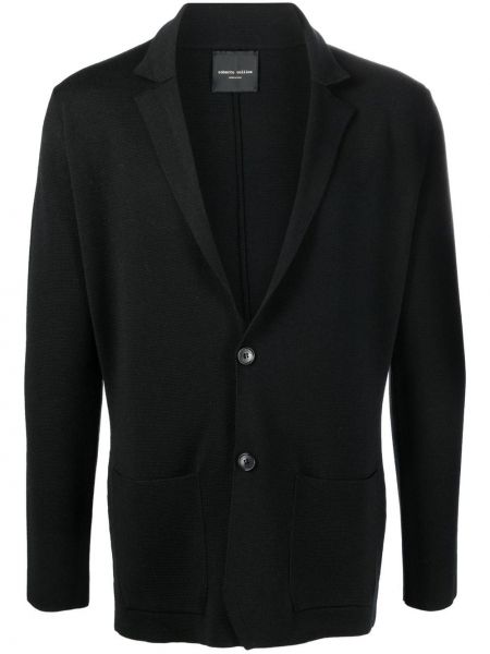 Strikket merino lang blazer Roberto Collina svart