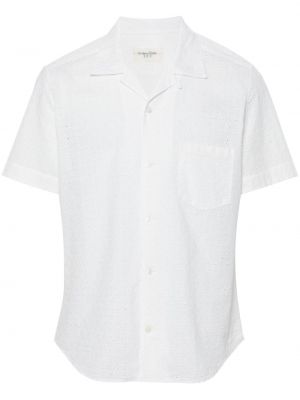 Φλοράλ πουκάμισο με κέντημα Tintoria Mattei λευκό