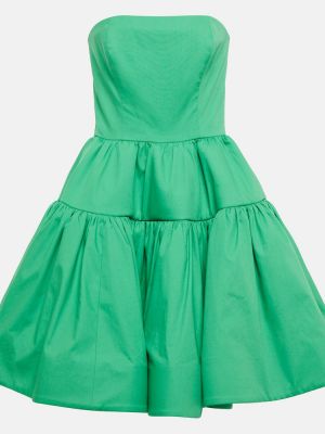 Βαμβακερή φόρεμα Oscar De La Renta πράσινο
