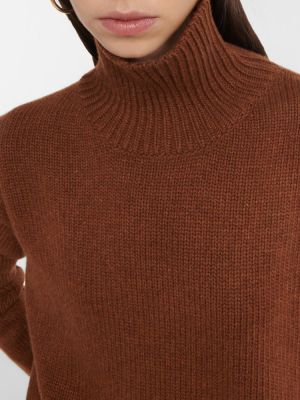 Jersey cuello alto de lana de cachemir con cuello alto Plan C marrón