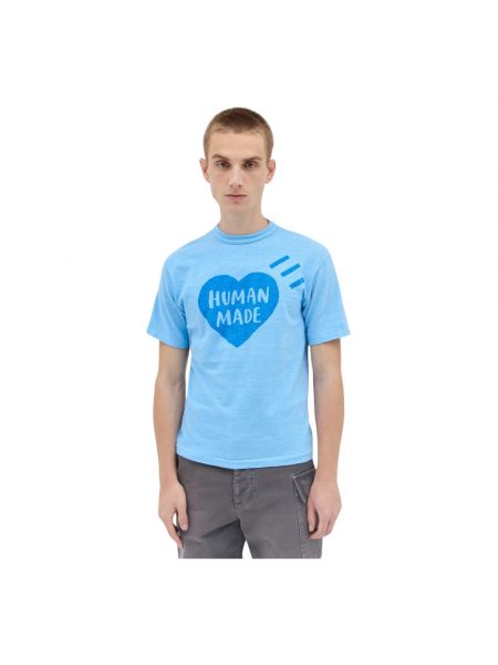 T-shirt mit print mit rundem ausschnitt Human Made blau