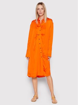 Φόρεμα σε στυλ πουκάμισο Birgitte Herskind πορτοκαλί