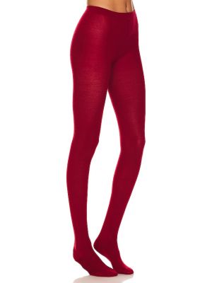Collant in lana merino Wolford rosso