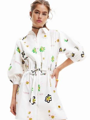 Desigual pamut ruha , mini, oversize - fehér