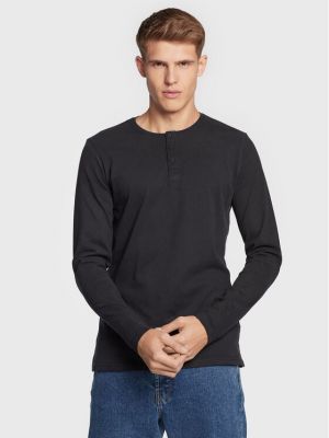 Μακρυμάνικη μπλούζα Solid μαύρο