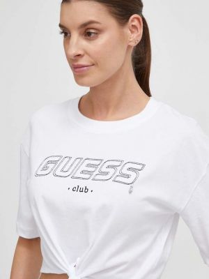Хлопковая футболка Guess белая